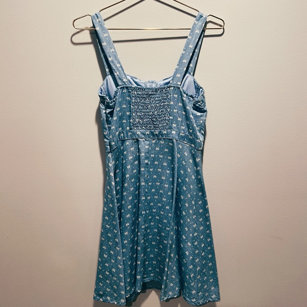Charlotte Russe Denim Bow Patterned Sundress - Picture 4 of 5